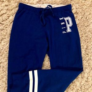 PINK VS blue jogger sweatpants with white detail